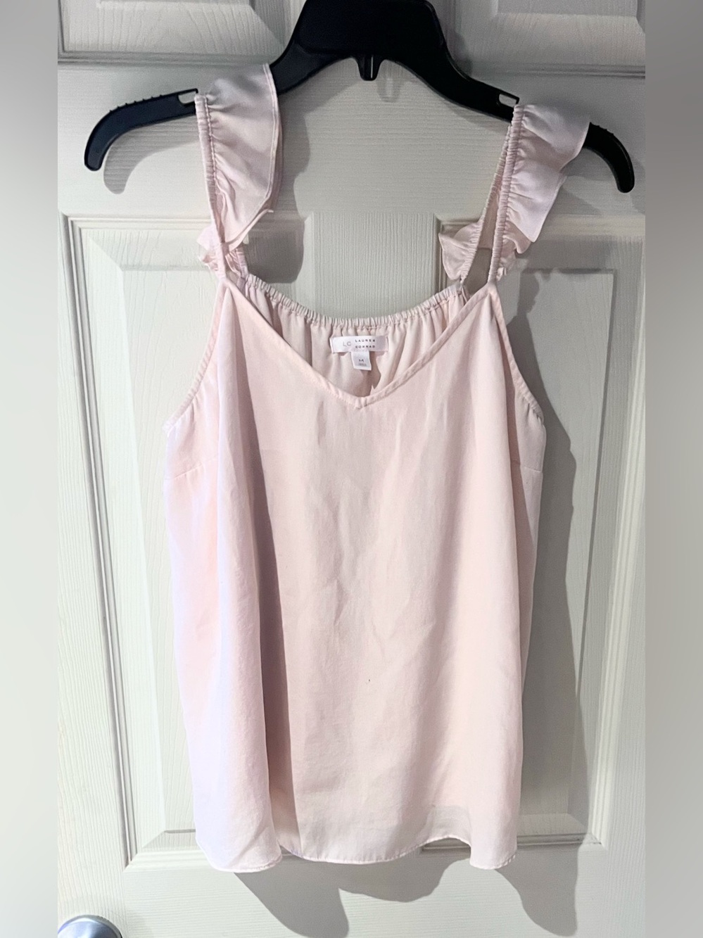 🌞 Bundle 3/$12 LC Lauren Conrad Pale Pink Ruffle Strap V-Neck Camisole